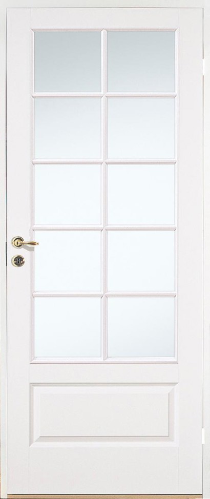 Formpressad SP10 vit med härdat klarglas