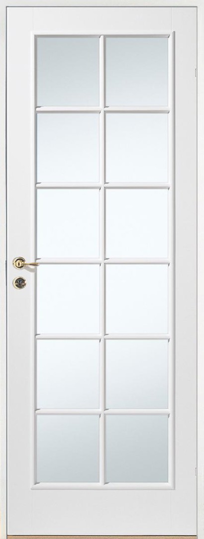 Formpressad SP12 vit med härdat klarglas