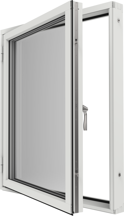 Original Alu 100, Sidhängt fönster utsida öppet